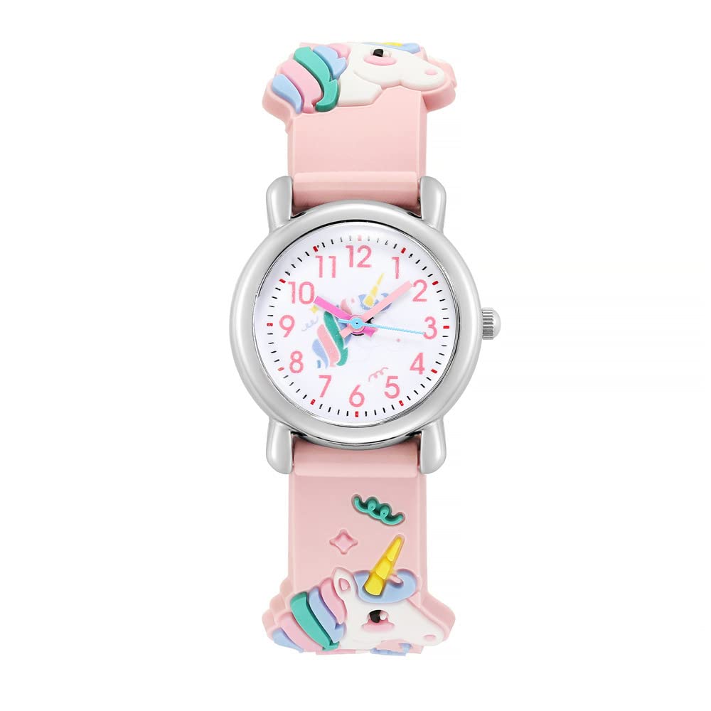 Kids Watches Girl Watches Ages 3-12 Sports Waterproof 3D Cute Cartoon Digital 7 Color Lights Wrist Watch for Kids