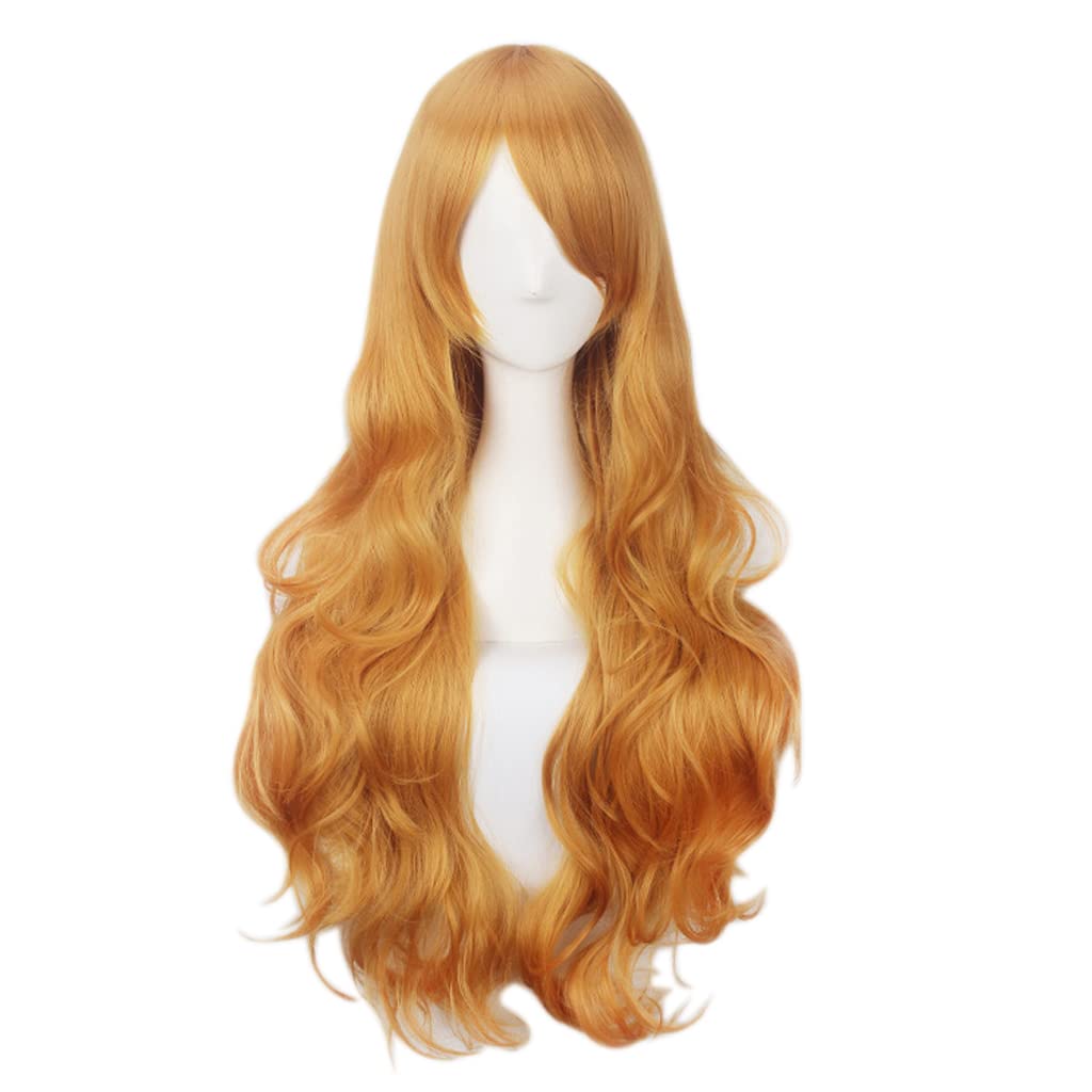 UearlidUearlid Anime Wig for Bleach Rangiku Matsumoto Cosplay Wig,Long Curly Wig,Costume Halloween Wig,for Halloween,Costume Party,Anime Show,Cosplay Event,Concerts Coser Wig