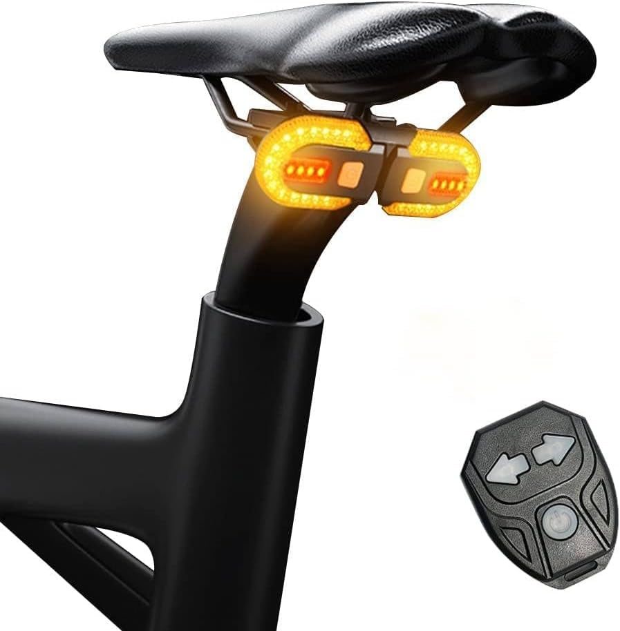 Bike Turn Signals, Bright Bicycle Turn Signals Front Back IPX5 Waterproof Wireless Remote Control Rear Bike Light USB Rechargeable LED Bike Flashlight for Mountain Bike Bicycle Scooter