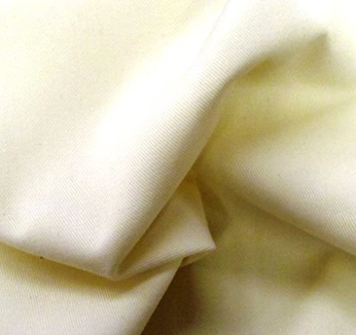 Polyester Cotton PlainDrill Fabric, 147cm Width, 13 colour options sold by the meter, Free Delivery - Cream