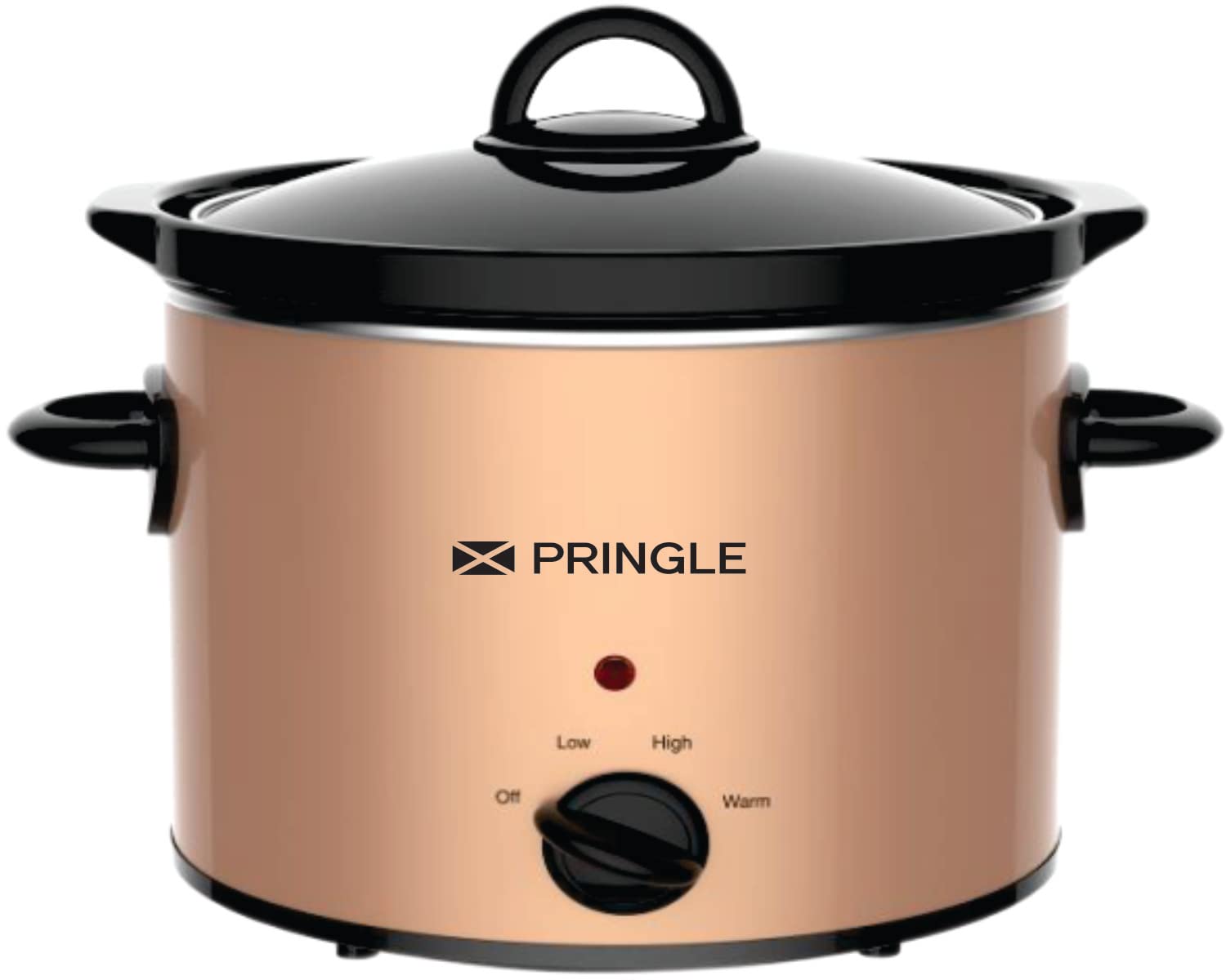 Pringle Electric Slow Cooker 4 Liter with indicator light| Ceramic Pot with Glass Lid | Copper Color FW 1809 (Single)