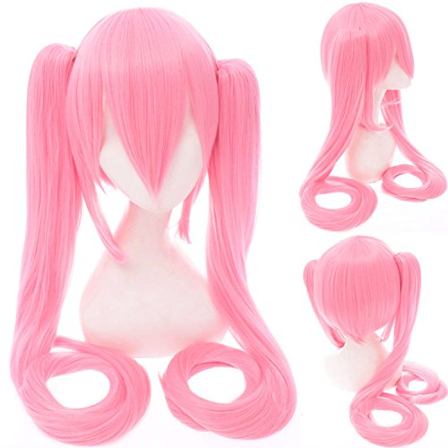 Wig for Fashion Trend For Daily Use Miku Senbon Sakura Hatsune Snow Hatsune Sakura Hatsune Albino Hatsune Kamomori Sanae Cosplay Wig Color:Cy120-7 (Pink)