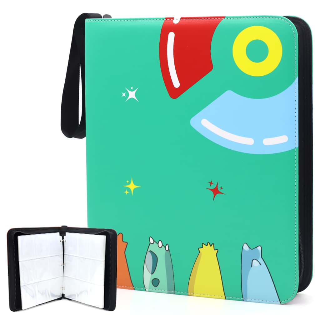 PATPAT® Poke-mon Binder, Big Size Trading Cards Album for 720 Poke-mon Cards Cartoon Prints Zipper Bag Trading Card Binder Poke-mon Cards Collection Bag Game Cards Binder Gift for Kids Boys Girls