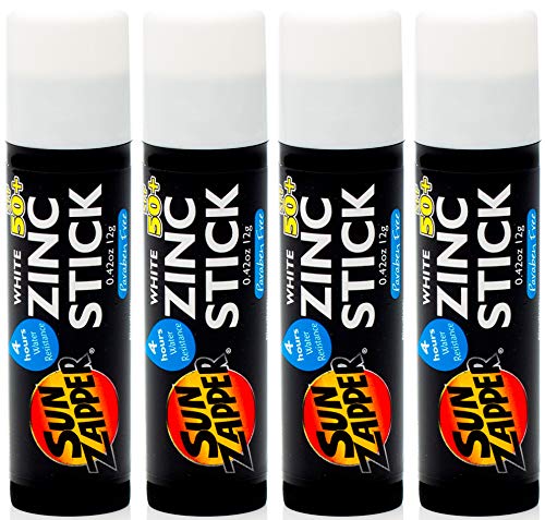 Sun Zapper Zinc Stick SPF 50+ Sunscreen (4 Pack) 0.42 oz stick - White