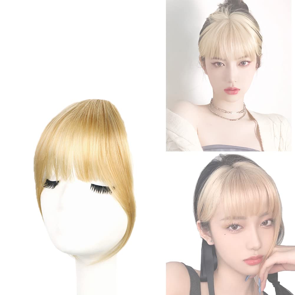 Clip in Bangs, Hair Bangs Extensions French Bangs Neat Bangs with Temples Clip on Fringe Bangs Wig Hair for Women Natural Color Washable/Dyeable