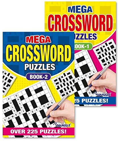 Martello A5 Mega Crossword Travel Puzzle Books - Books 1 & 2, Over 450 Puzzles