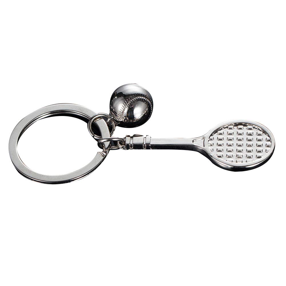 guoYL26sx Keychain Sporty Tennis Ball Racket Pendant Alloy Key Chain Bag Hangings Keyring Keychain