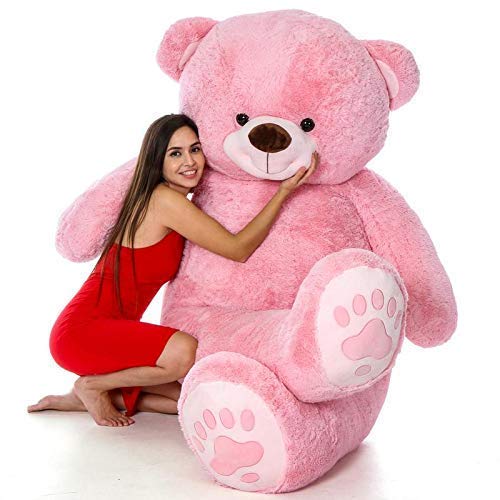 RVA Loveable Hugable Stuffed Spongy Soft Giant Life Size, Long Huge Teddy Bear Best Gift for Girlfriend, Boyfriend, Wife, Husband Dark Pink (3 Feet )