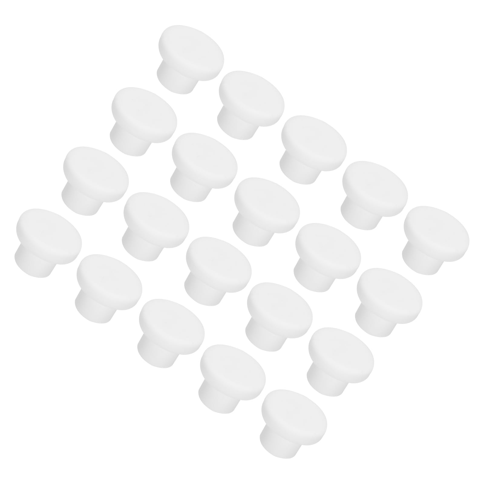 sourcing map High Temp Silicone Plug Mount Dia 12mm/0.47 Inch T Shaped Solid Rubber Stopper Hole Plugs for Powder Coating Plating Waterproof Sealing Plugs White Pack of 20(OD 20mm/0.79 Inch)