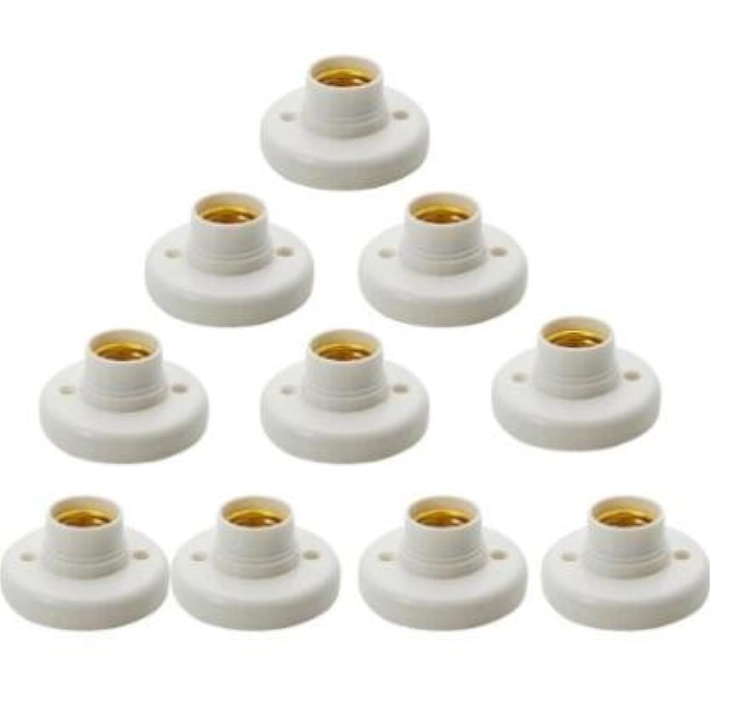 Round E27 White LED Lamp Screw Base Halogen Bulb Holder Converter Light Bulb Base Lamp Socket Adapter (10 pcs)