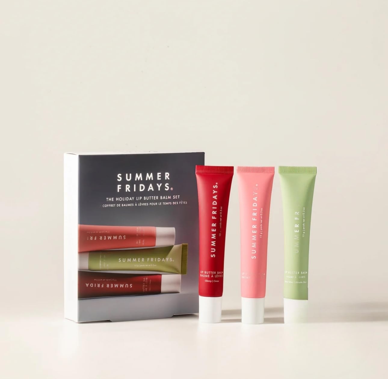 Summer FridaysThe Holiday Lip Butter Balm Set (full-size trio) & Complimentary Entel Pomegranate Sheet Masque with Collagen