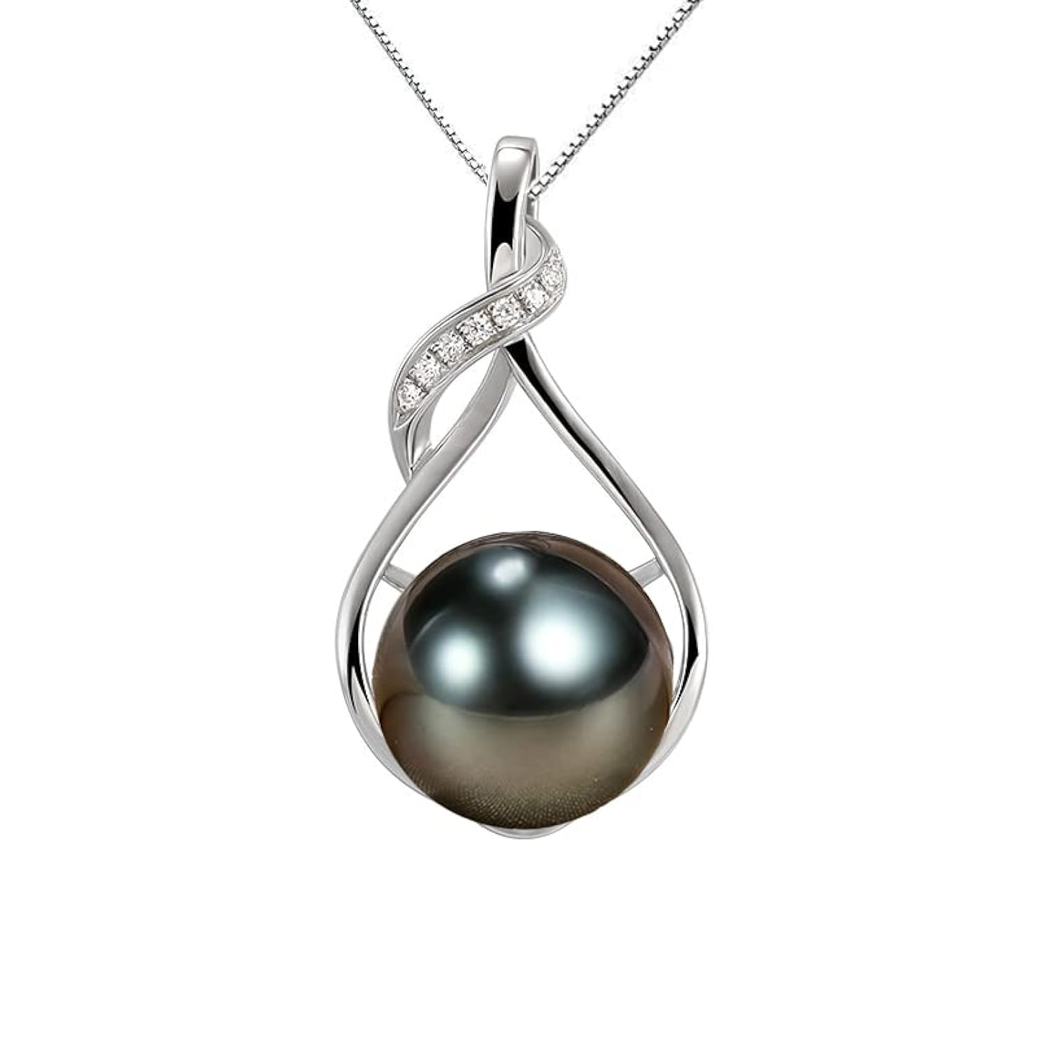 Gifts for Women Wife-Tahitian-Black-Pearl-Necklace-Gift for Wife Wedding Birthday Anniversary Jewelry-Mom Girlfriend Her Mothers Day Gifts for Mom Women Valentines Day Christmas Day Gifts