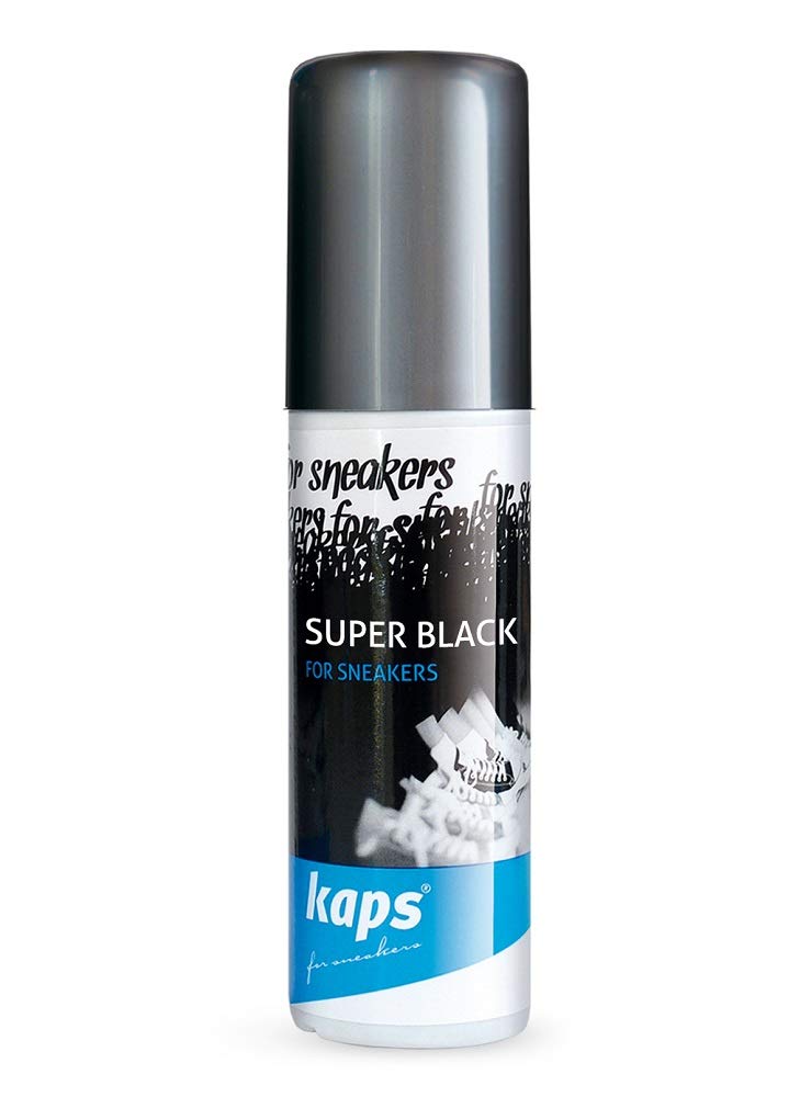 Kaps Super Black Colour Restore for Sneakers and Casual Shoes, Leather and Textile - 75ml - 2.53 fl oz. - Black