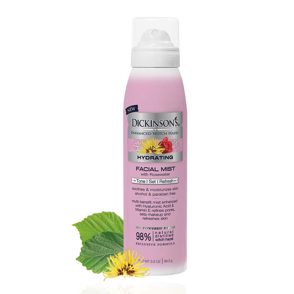 Dickinson's Enhanced Witch Hazel Hydrating Mist with Rosewater, Alcohol Free, 98% Natural Formula, 3.5 Fl. Oz.