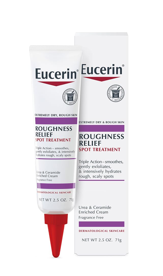 Eucerin Roughness Relief Spot Treatment, Urea Enriched Body Moisturizer for Dry Skin, Rough and Scaly Spots, With Precision Tip for Targeted Application, 2.5 Oz Tube