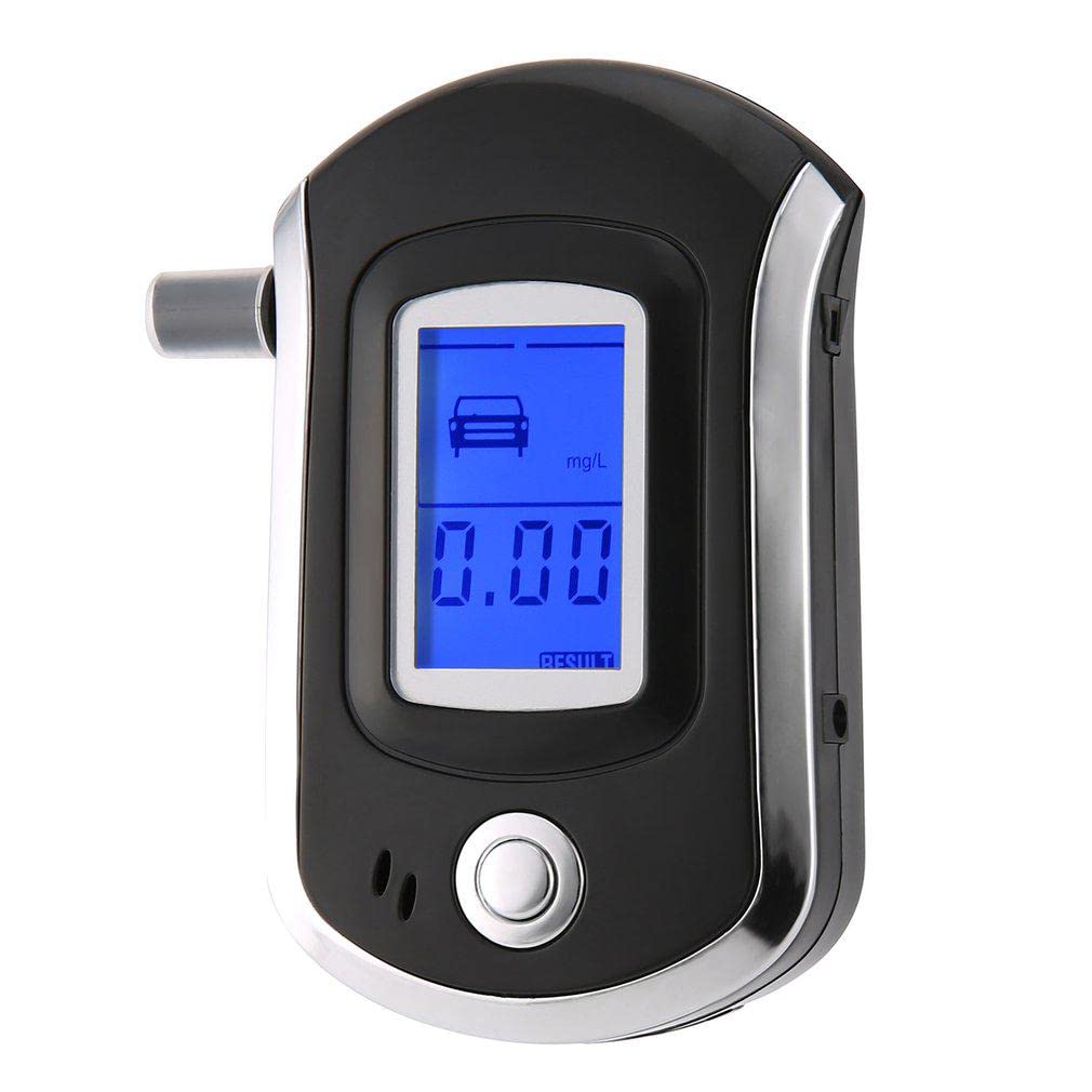 Professional High Accuracy Alcohol Tester AT-6000 Digital Breathalyzer Alcohol Breath Tester with Sound Alarm for Safe Driving Police Drunk Drivers Alcohol Test Analyzer Detector Blowing Type Device