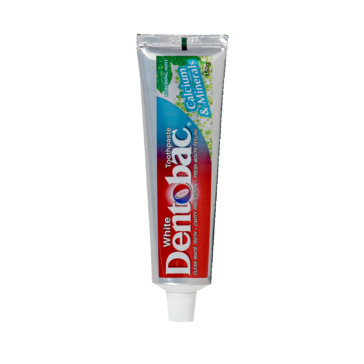 Dentobac White toothpaste with calcium and minerals for Strong Teeth, Indian Toothpaste Brand, Calcium-Minerals Tooth Paste for 2X Stronger Teeth, Whitens Teeth, Fresh Breath & Prevents Cavities 150 Gram Pack Of (1)