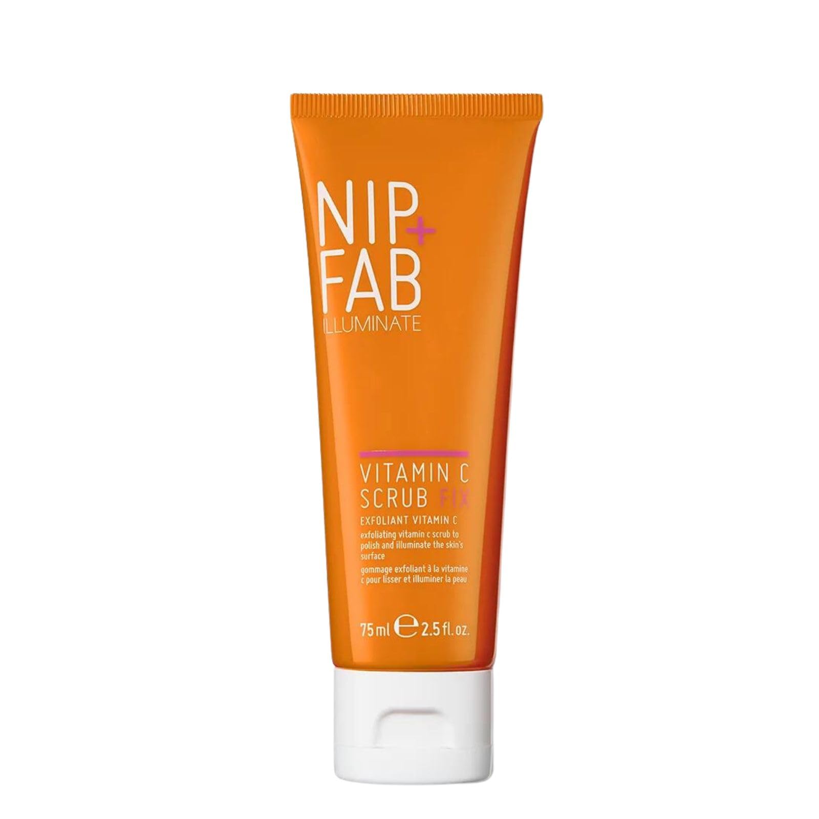 Nip+Fab Vitamin C Fix Scrub for Face with Coconut Oil and Coffee Seed Cleansing Exfoliating Facial Cleanser for Skin Brightening Fine Lines and Wrinkles, 2.5 fl oz