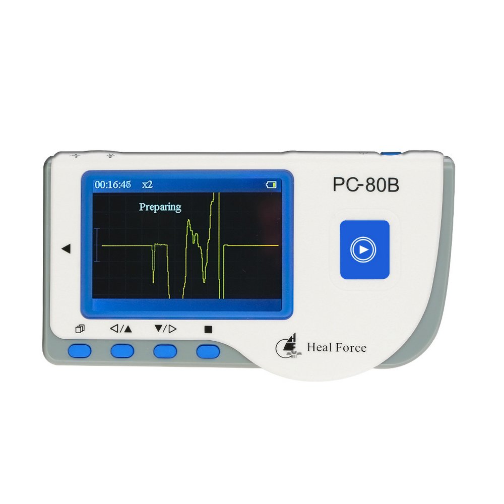 Heal Force PC-80B Easy Handheld Portable ECG Monitor with 3-Lead ECG Cable, ECG Electrodes, Software & USB Cable CE Approved