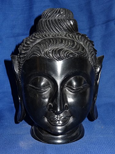 VERY NICE BLACK MARBLE STONE STATUE OF BUDDHA CALM & BLESSING POSTURE 6 Inch