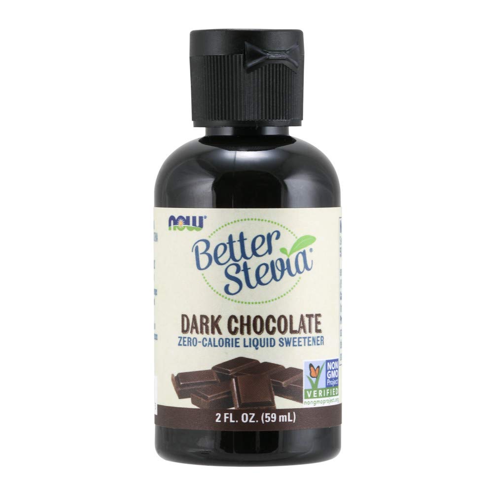 NOW Foods, Better Stevia Liquid, Dark Chocolate, Zero-Calorie Liquid Sweetener, Low Glycemic Impact, Certified Non-GMO, 2-Ounce