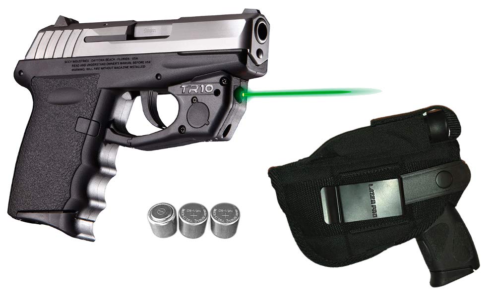 Laser Kit for SCCY® CPX-1 & DVG-1, CPX-2, CPX-3, CPX-4 w/Holster, Touch-Activated ArmaLaser TR10-G Green Laser & 2 Extra Batteries