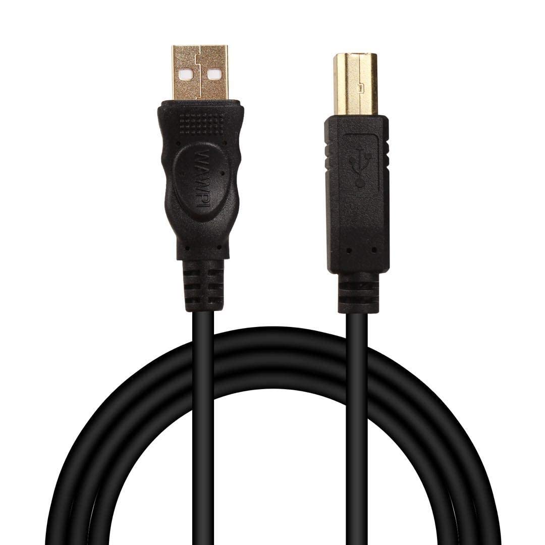 wawpiUSB 2.0 Cable A to B for Printer/Scanner 25 feet black