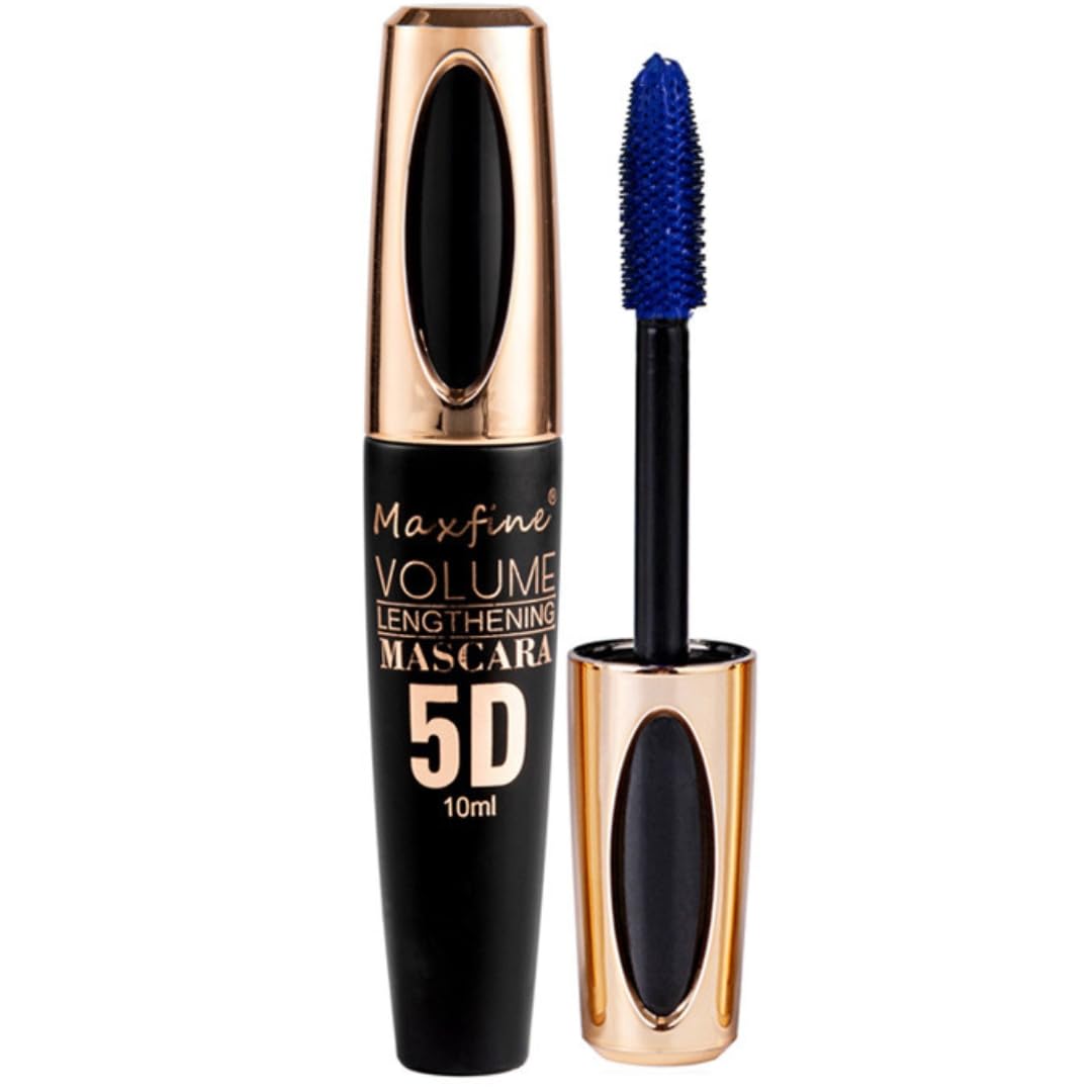 NIKITA.VIVI - 5D Volume Lash Lengthening Mascara (#4 Blue) | Volumizing & Lengthening Thrive Mascara | Long-Lasting Waterproof Mascara 5X Longer False Lash | Thick Curling Eyelash Mascara