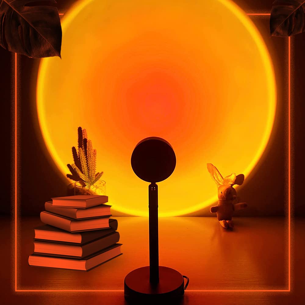 Sunset Lamp - 10 Colors Changing Projector LED Lights Projection 360 Degree Rotation for Christmas Decorations Photography/Party/Bedroom/Home Decor Lamps Sun Light