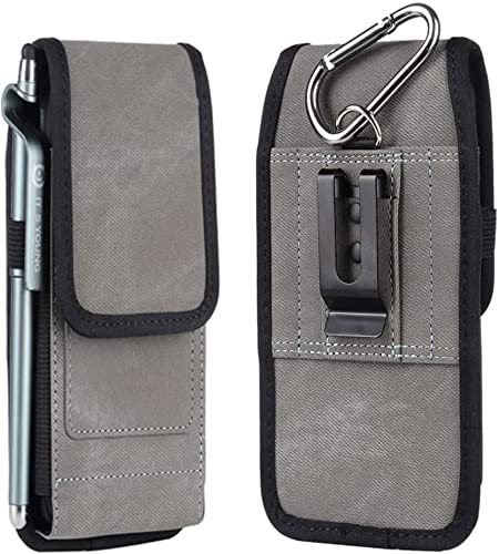 Phone Holster for Samsung Galaxy Z Fold 6 / Z Fold 5 / Galaxy Z Fold 4 / Galaxy Z Fold 3 5G / Z Fold 2 5G Cell Phone Pouch Carrying Case with Belt Clip Belt Loop RFID Blocking Card Holder (Gray #A)