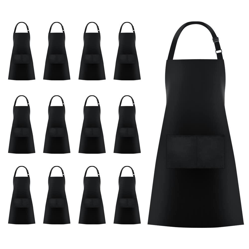 Jubatus 2 Pack Bib Aprons with 2 Pockets Cooking Chef Kitchen Women Men