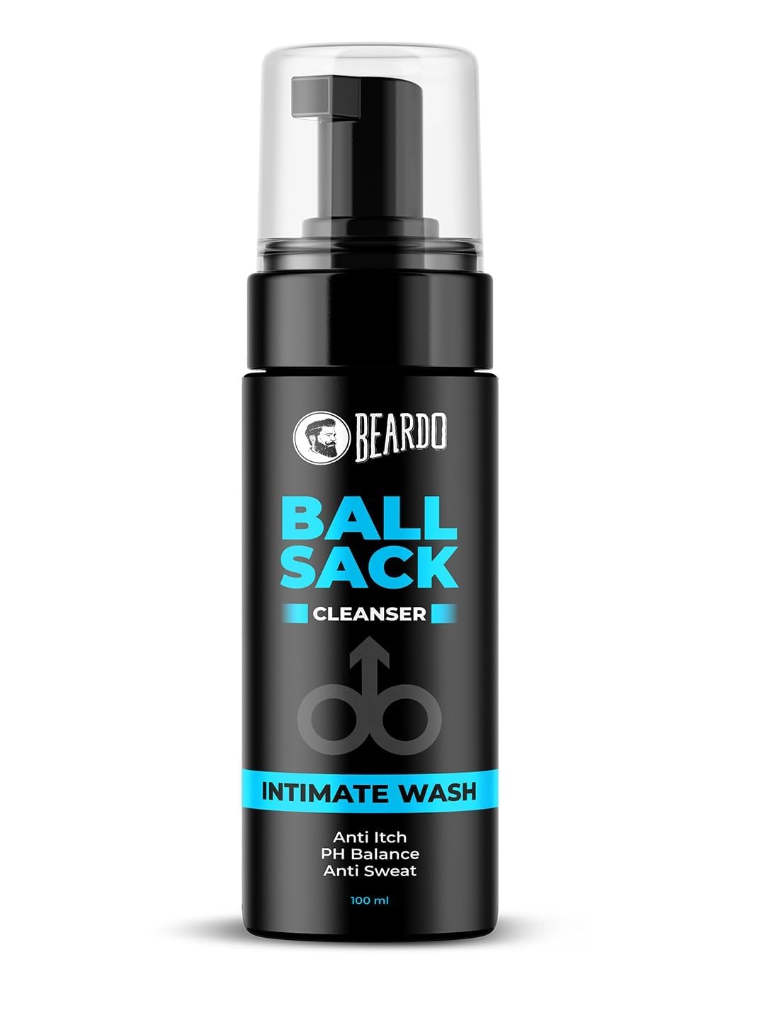 B'eardo Intimate Wash For Men, 100ml | Prevent Odour, Itch, Sweating | No Dryness No Irritation | PH Balance Intimate Foaming Cleanser For Men