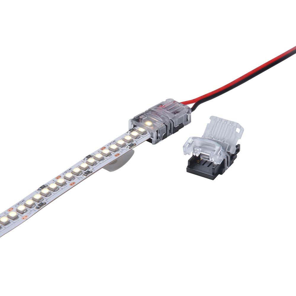 2pin LED light strip connector for 12mm IP20 monochrome high density 240 LEDs/m LED light strip for wire connector 10pcs