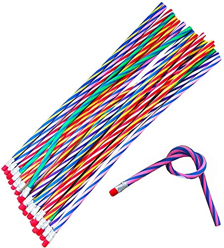 Luksuriøst 20PCS Crazy Soft Bending Pencils with Erasers,Bendable Pencils,Great Bags Party Favor,Fun Classrooms Prizes Gift for Children