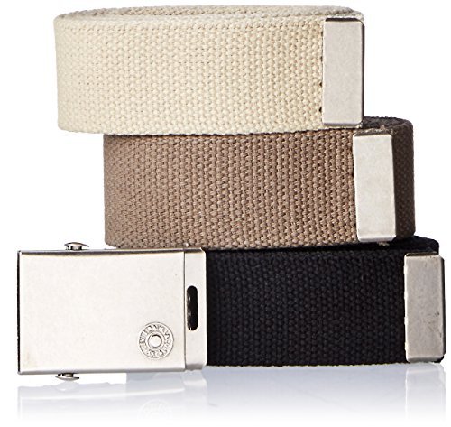 Levi's Unisex-Adult Casual Cut-To-Fit Web Belt Sets - 3 Pack Straps with 1 Interchangeable Buckle