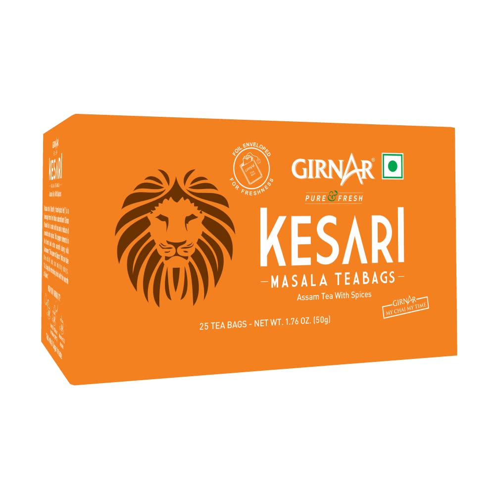 Girnar Kesari Masala (Spice) Tea, (25 tea bags)