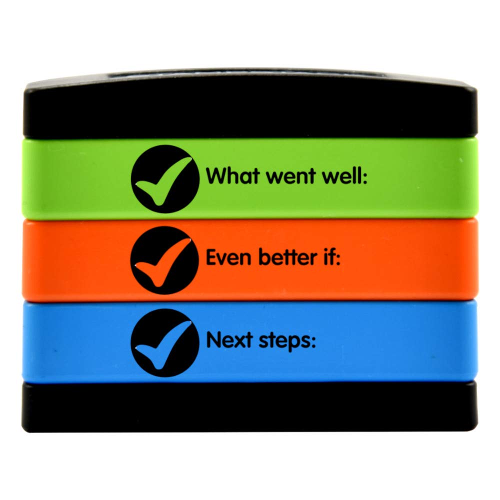 SuperStickers 3 in 1 Stamp Stack for Marking - 'What Went Well/Even Better If/Next Steps',34 x 12 millimeters