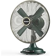 AMACOOL Oscillating Vintage Fan, All Metal Retro Table Top Fan, Adjustable Head Tilt, Quiet 3 Spe...