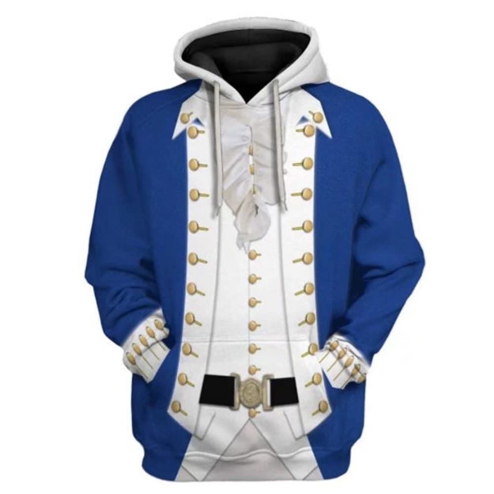 XIAMUSZAdult Historical Hoodie Halloween Cosplay Costume 3D Pullover Sweatshirt