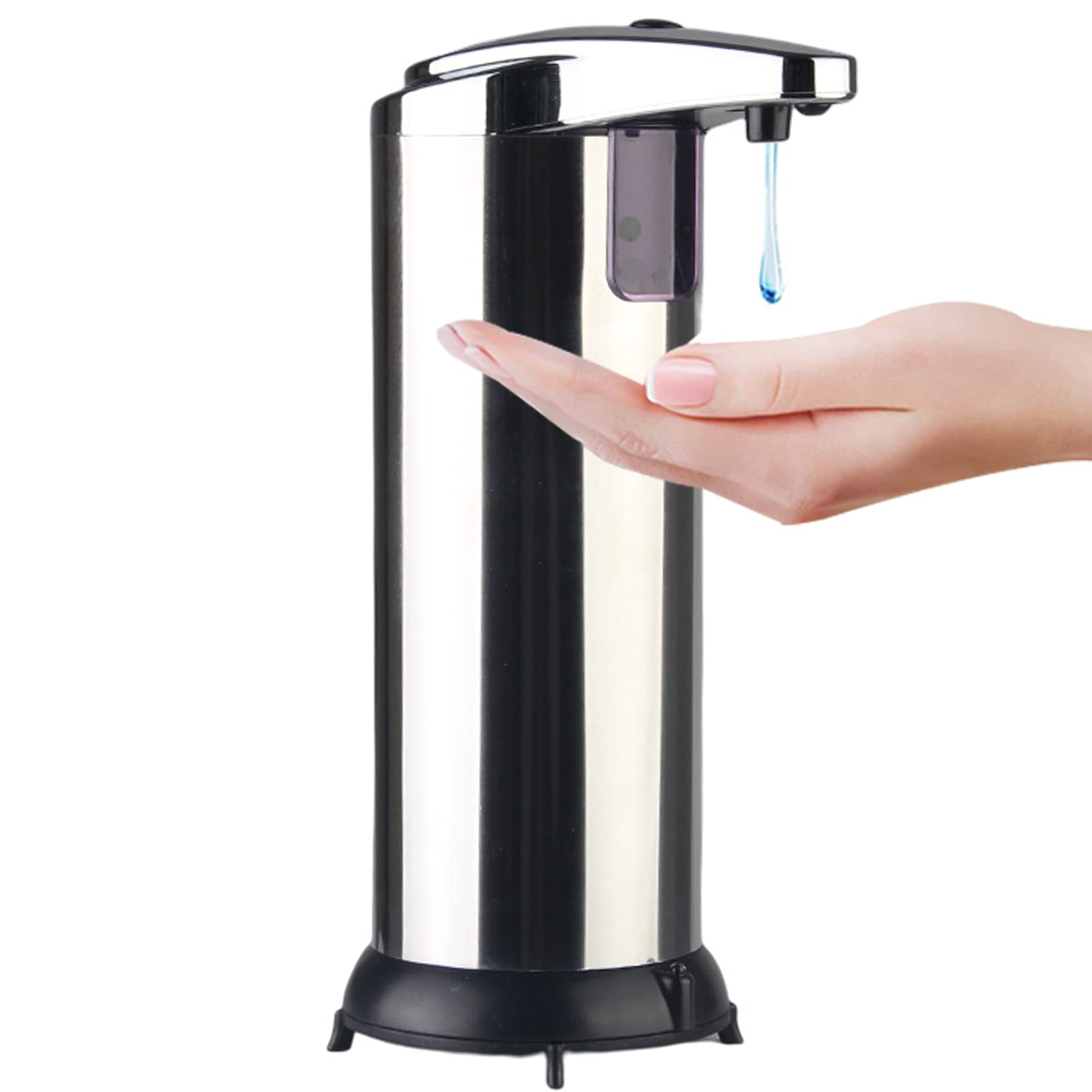 VAODO Automatic Sensor Soap Dispenser, Non-Contact Infrared Smart Sensor Soap Dispenser, Adjustable Soap Volume, Battery Powered, Suitable for Kitchen Bathroom Balcony Office