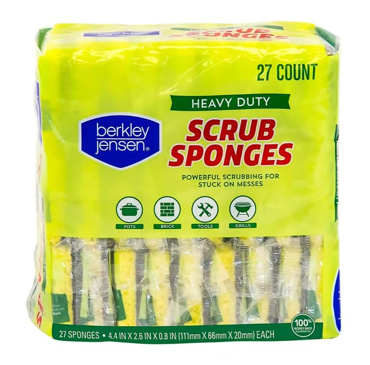 Berkley Jensen Heavy Duty Cellulose Scrub Sponges, 27 ct.