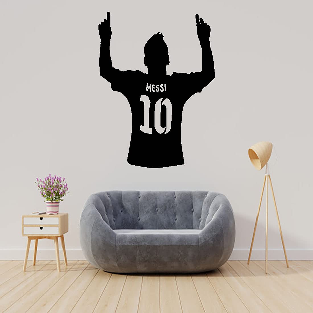 QTH Messi Football Star WALLSTICKER for Living Room (50X70) cm