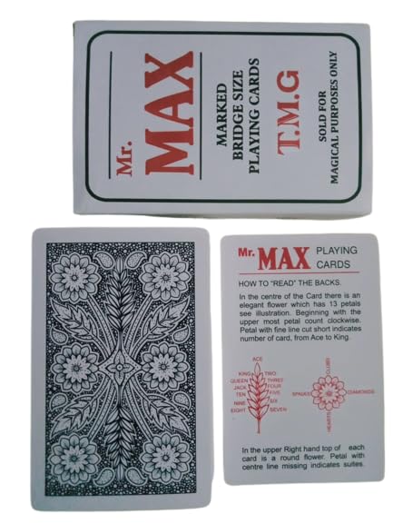 R.S.Magic Tricks Mr Max Marked Deck Cheating Playing Card Magic Black