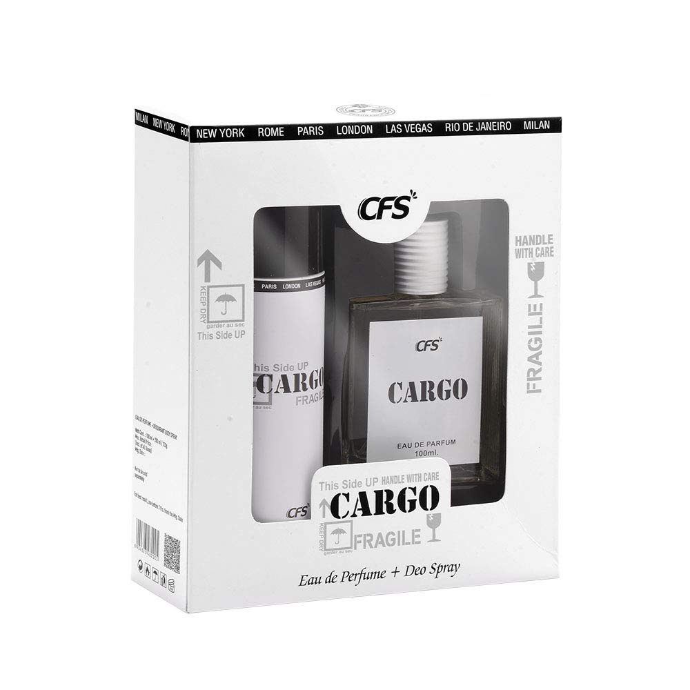 CFS CREATIVE FRAGRANCE SERIES Cargo White, 100ml & Deodorant, 200ml Eau De Parfum (EDP) Long Lasting Liquid Perfume For Unisex - Citrus