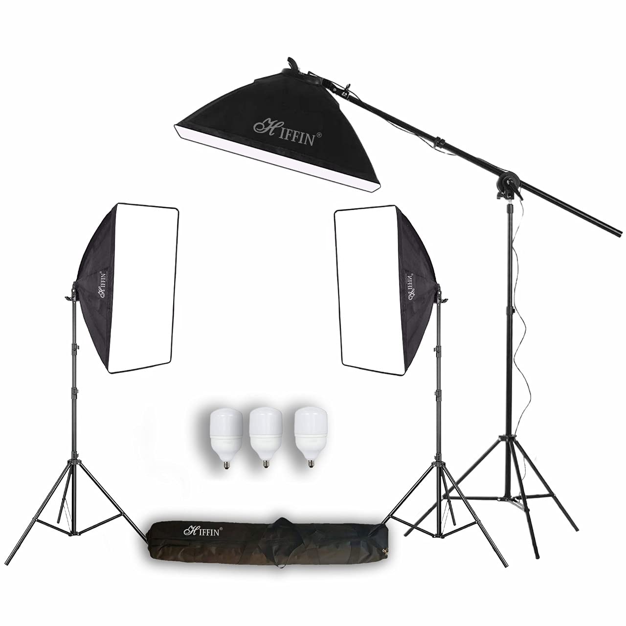 HIFFIN SL50 3 Point LED Photo & Video, Photography Softbox Lighting Kit for YouTube Videography, Portrait Shooting Studio Lights, Film Making, Key Light, Fill Light and Back Light, Chroma Kit