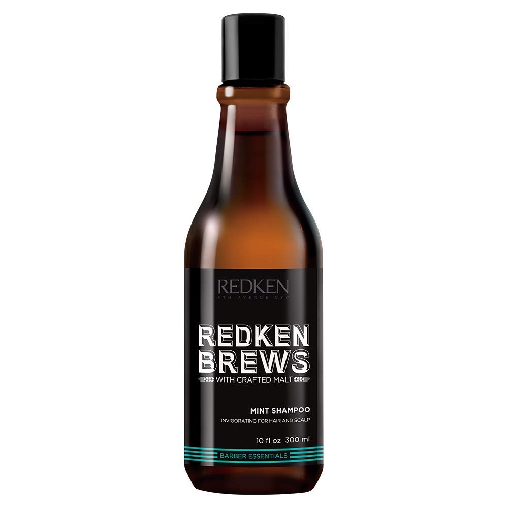 Redken BrewsMint Shampoo For Men, Energizing Mint Scent With Menthol For Soothing