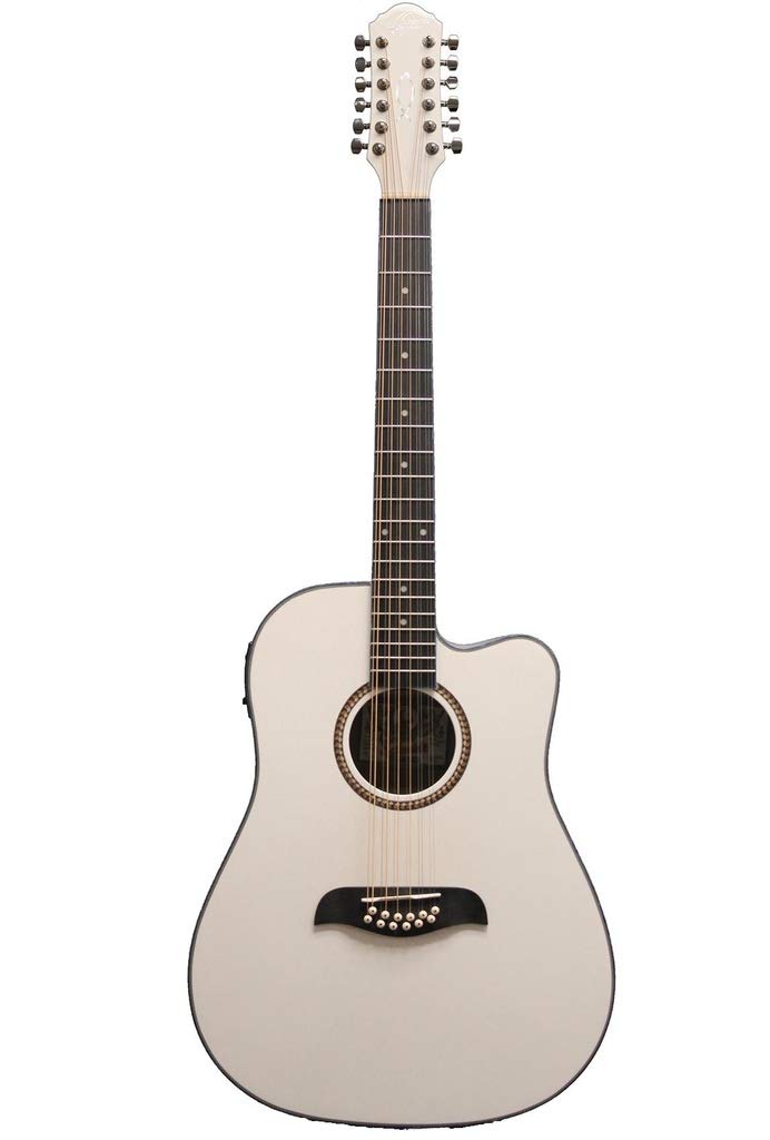 Oscar SchmidtOD312CEWH 12-Strings Acoustic Electric Guitar with Barcus Berry EQ4T Preamp System - White