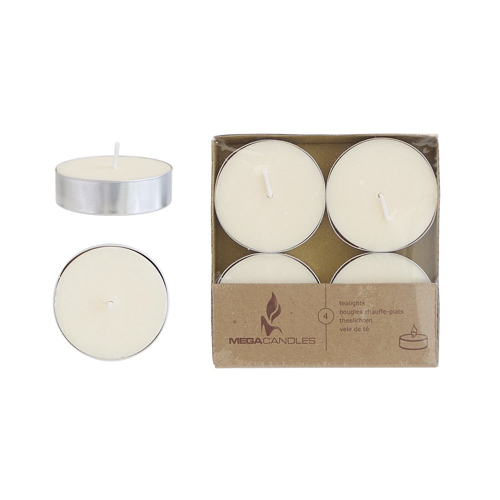 Mega Candles 12 pcs Unscented Ivory Oversize Tea Lights Candle, Pressed Wax Candles 12 Hour Burn Time, Home Décor, Wedding Receptions, Baby Showers, Birthdays, Celebrations, Party Favors & More