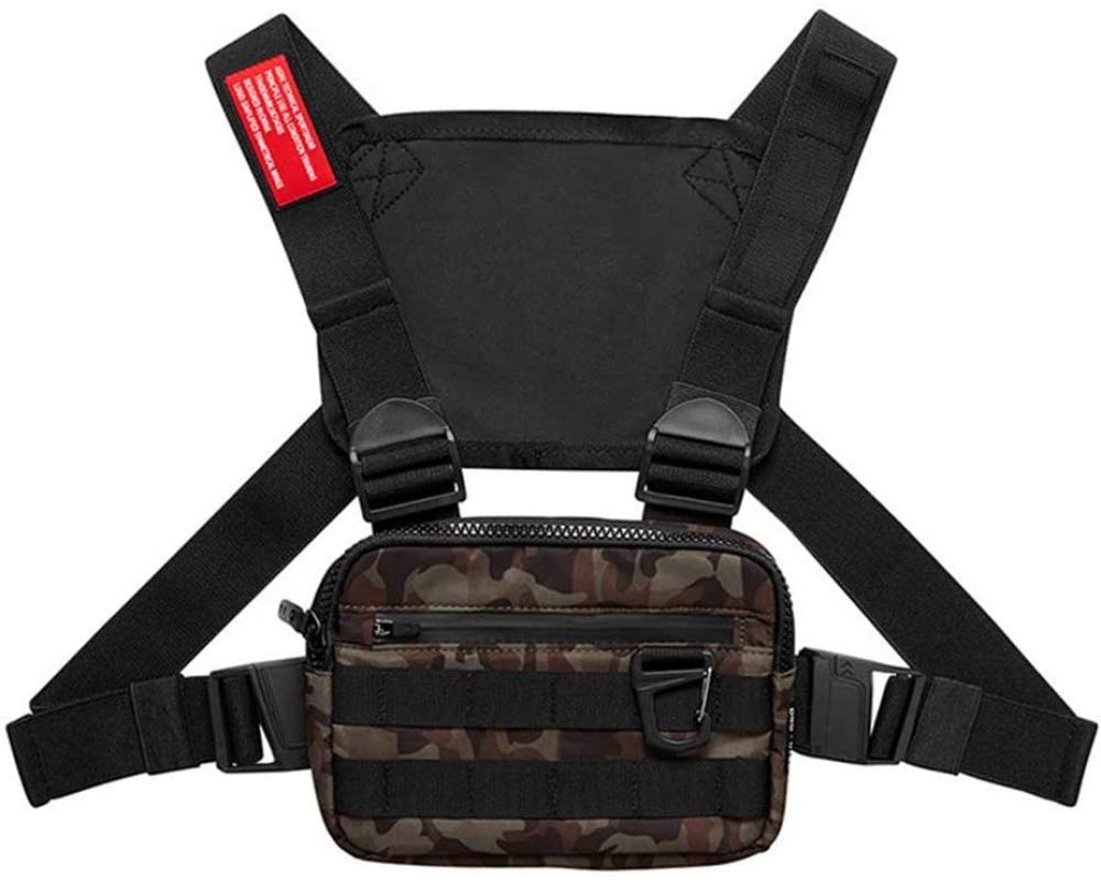 Men Women Tactical Vest Shoulder Bags Adjustable Crossbody Bags Functional Waist Packs