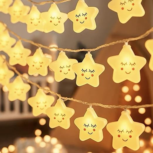 Super Lights for Kids Room - 14 Feet, 10 Led, White Star Lights for Decor | Cute Lights for Room | Kids Room Decoration Items | Lights for Girls Room Decor | Cloud Fairy Lights | Serial Light